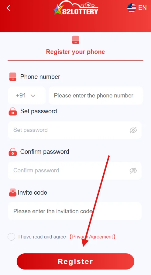 Click register button