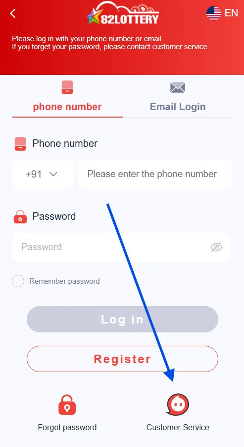 click customer service button