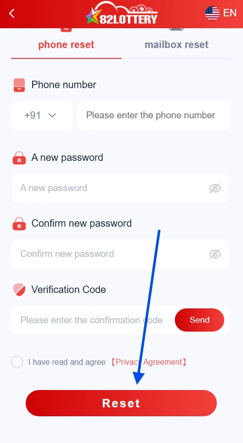 click the reset button