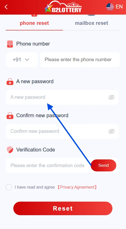 enter new password