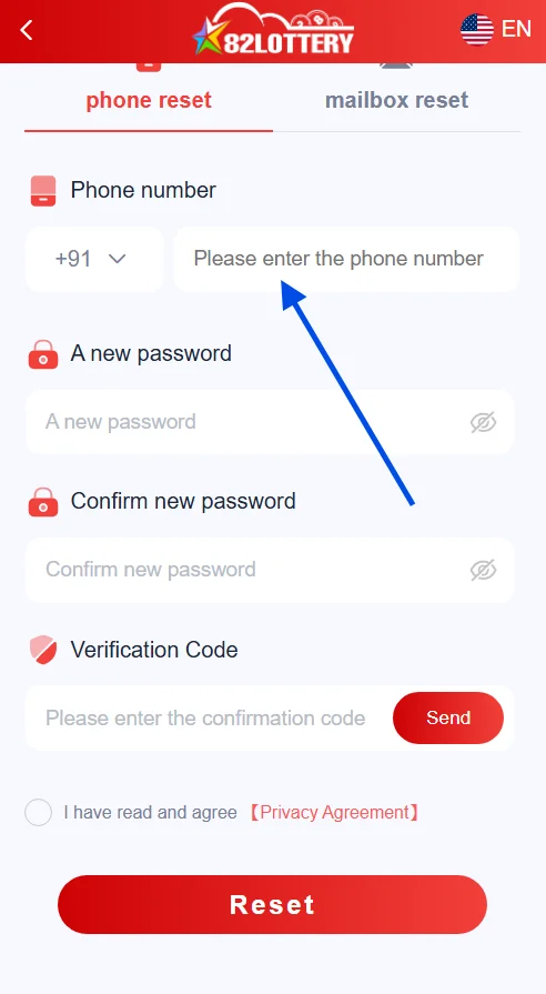 enter registered number